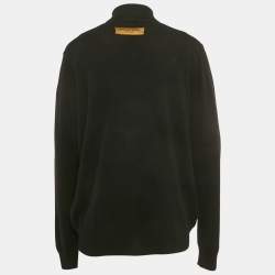 مملوكة مسبقًا Louis Vuitton Black Logo Embossed Cashmere Knit Sweater XL