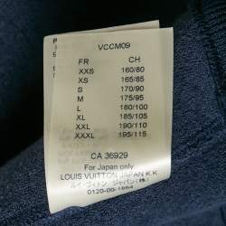 Pre Owned جاكيت لوي فيتون بحياكة قطنية بسحاب أزرق كحلي مقاس كبير (لارج)