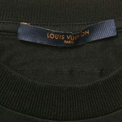 مملوكة مسبقًا Louis Vuitton Black LV Cartoon Intarsia Jersey T-Shirt M