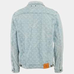 Pre Owned جاكيت دينم لوي فيتون إكس سوبريم أزرق مونوغرامي مقاس كبير جدًا - إكس لارج