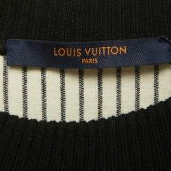 مملوكة مسبقًا بلوفر لوي فيتون قطن مخلوط أبيض/أسود نمط ثري دي مقاس صغير - سمول