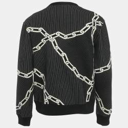 مملوكة مسبقًا بلوفر لوي فيتون قطن مخلوط أبيض/أسود نمط ثري دي مقاس صغير - سمول