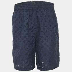 Pre Owned شورت لوي فويتون نايلون أزرق بنقوش مونوغرام مقاس وسط