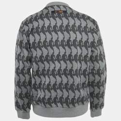 Pre Owned سويتشرت لويس فويتون رمادي مزج صوف بشعار التفاصيل مقاس صغير - سمول