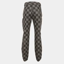 Pre Owned Louis Vuitton Black Damier Denim Jeans L/Waist 34"