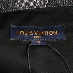 Pre Owned Louis Vuitton Black Damier Denim Jeans L/Waist 34"