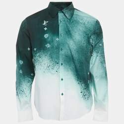 مملوكة مسبقًا Louis Vuitton Green Cotton Graphic Monogram Long Sleeve Shirt M