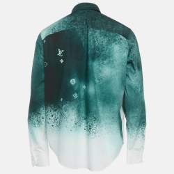 Pre Owned Louis Vuitton Green Cotton Graphic Monogram Long Sleeve Shirt M