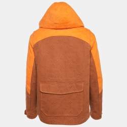 مملوكة مسبقًا Louis Vuitton Brown Monogram Denim Carpenter Hooded Jacket L