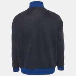 Pre Owned سترة لوي فيتون صوف أزرق كحلي مزودة بسحاب مقاس متوسط - ميديم