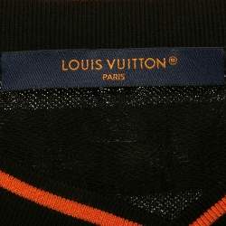 مملوكة مسبقًا تي شيرت لوي فيتون جيرسي برتقالي أسود مقاس كبير