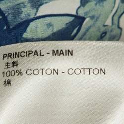 Pre Owned Louis Vuitton White /Blue Aqua Garden Monogram Button Up Shirt S