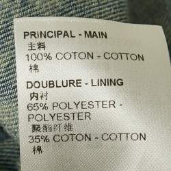 Pre Owned Louis Vuitton Blue Bleached Denim Rib Collar Shirt XL