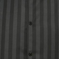 Pre Owned سترة لوي فيتون صوف مخطط أزرق كحلي وألياف صناعية قابلة للعكس مقاس كبير جدًا - إكس لارج