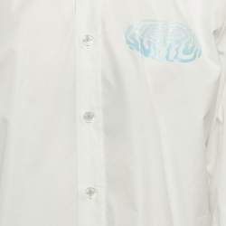 Pre Owned قميص لوي فيتون أكمام طويلة قطن طبعة أل في أبيض مقاس كبير جدا - إكس لارج