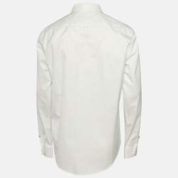 Pre Owned قميص لوي فيتون أكمام طويلة قطن طبعة أل في أبيض مقاس كبير جدا - إكس لارج