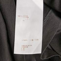 مملوكة مسبقًا تي شيرت لوي فيتون جيرسي رمادي برباط مقاس متوسط رقبة مستديرة