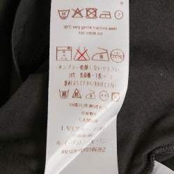 مملوكة مسبقًا تي شيرت لوي فيتون جيرسي رمادي برباط مقاس متوسط رقبة مستديرة