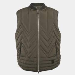 Pre Owned جيليت لوي فيتون نايلون أخضر زيتوني تقليم جلد مقاس خمسة إكس لارج