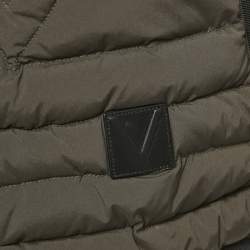 Pre Owned Louis Vuitton Olive Green Leather Trim Nylon Giltet 5XL