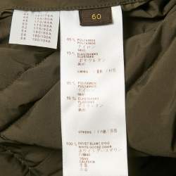 Pre Owned Louis Vuitton Olive Green Leather Trim Nylon Giltet 5XL