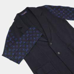 مملوكة مسبقًا Louis Vuitton Monogram Jacket Size S Navy Wool 100%