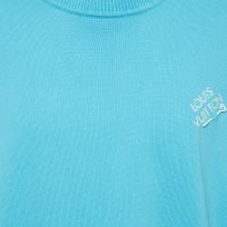 Pre Owned تي شيرت لوي فيتون جيرسي دامير أبيض برقبة مستديرة مقاس صغير