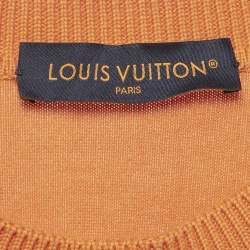 Pre Owned Louis Vuitton Orange LV Signature Pin Cotton Knit T-Shirt XXL