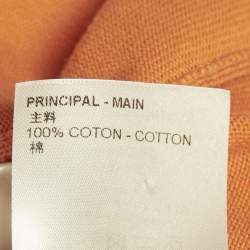 Pre Owned Louis Vuitton Orange LV Signature Pin Cotton Knit T-Shirt XXL