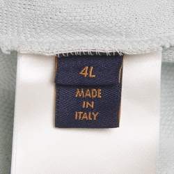 Pre Owned تي شيرت لوي فيتون قطن أزرق مونوجرام بجيب ثلاثي الأبعاد مقاس أربعة كبير - فور لارج