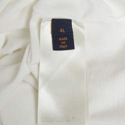 Pre Owned Louis Vuitton White Marque L.Vuitton Déposée Intarsia Cotton T-Shirt 4L