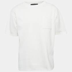 Pre Owned Louis Vuitton White Cotton Monogram Pocket T-Shirt XXL