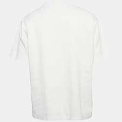 Pre Owned تي شيرت لوي فيتون قطن أبيض بجيب مونوغرام مقاس ضخم جدا