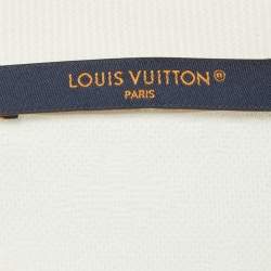 Pre Owned تي شيرت لوي فيتون قطن أبيض بجيب مونوغرام مقاس ضخم جدا