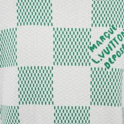 Pre Owned Louis Vuitton Green/White Damier Cotton T-Shirt 4L