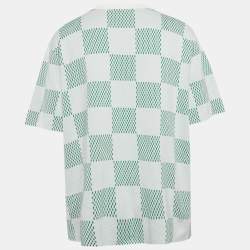 Pre Owned Louis Vuitton Green/White Damier Cotton T-Shirt 4L