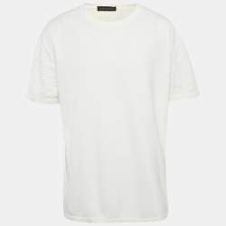 Pre Owned Louis Vuitton White Monogram Gradient Sleeve Cotton T-Shirt 4L