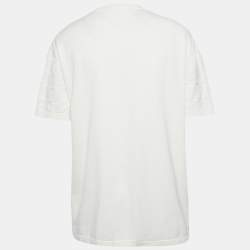 مملوكة مسبقًا Louis Vuitton White Monogram Gradient Sleeve Cotton T-Shirt 4L