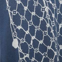 Pre Owned Louis Vuitton Blue Monogram Fishnet Cotton T-Shirt 4L