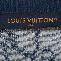 Pre Owned Louis Vuitton Blue Monogram Fishnet Cotton T-Shirt 4L