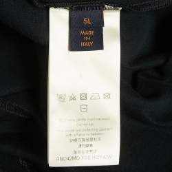 Pre Owned تي شيرت لوي فيتون قطن جيرسي متدرج نقش الماركة أزرق داكن مقاس ضخم جدًا جدًا