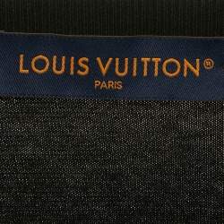 مملوكة مسبقًا تي شيرت لوي فيتون قطن أسود علامة مرقى وماركة فائقة الحجم (فور أكس لارج)