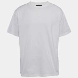 Pre Owned تي شيرت لوي فيتون جيرسي مزين بشعار LV أبيض مقاس ضخم جدًا - إكس إكس لارج