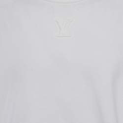 Pre Owned تي شيرت لوي فيتون جيرسي مزين بشعار LV أبيض مقاس ضخم جدًا - إكس إكس لارج