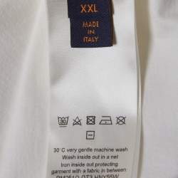 Pre Owned تي شيرت لوي فيتون جيرسي مزين بشعار LV أبيض مقاس ضخم جدًا - إكس إكس لارج