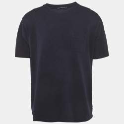 مملوكة مسبقًا Louis Vuitton Blue Damier Pique Crew Neck T-Shirt 4L