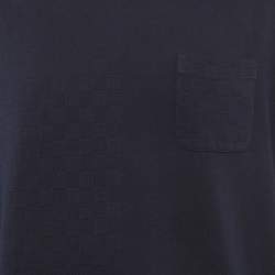 مملوكة مسبقًا Louis Vuitton Blue Damier Pique Crew Neck T-Shirt 4L