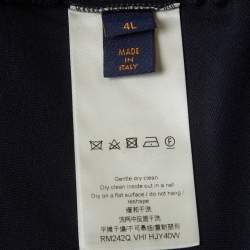 مملوكة مسبقًا Louis Vuitton Blue Damier Pique Crew Neck T-Shirt 4L