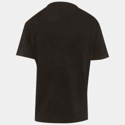 Pre Owned تي شيرت جيب ثلاثي الأبعاد لوي فيتون قطن بنقوش أحادية اللون أسود مقاس كبير - لارج