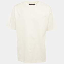 Pre Owned Louis Vuitton White Jersey Embossed LV T-Shirt XXL